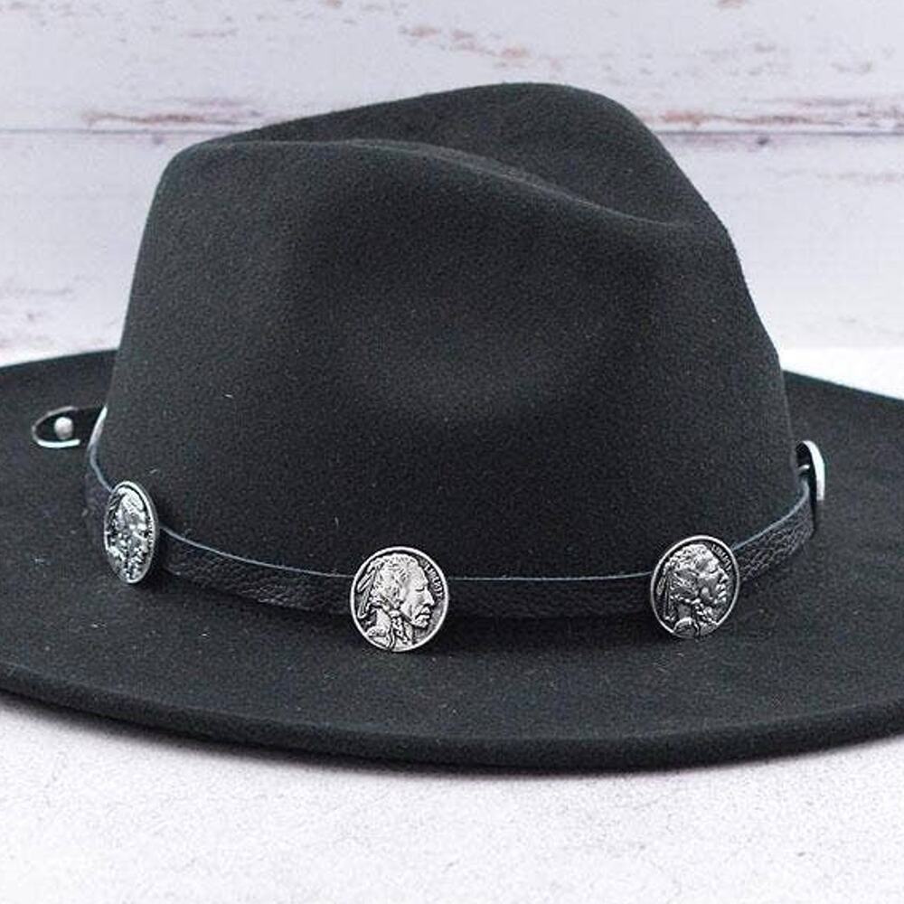 Tipi Western Coin Hat Band in Black